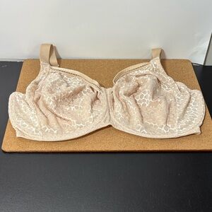Wacoal Lace Bra 38G Light Beige Wired Back Closure